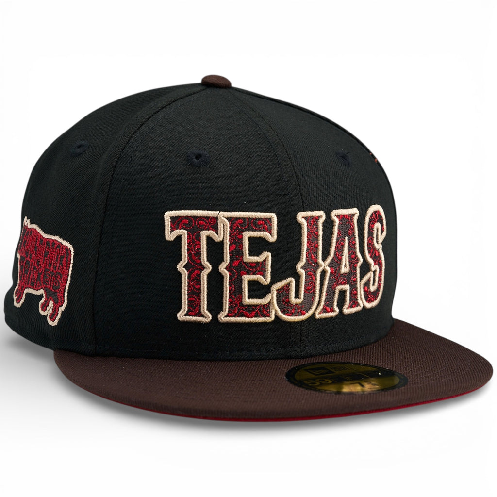 Texas Rangers 🥩 TEJAS BBQ 🥩  New Era 59Fifty Fitted Hat - Black / Walnut