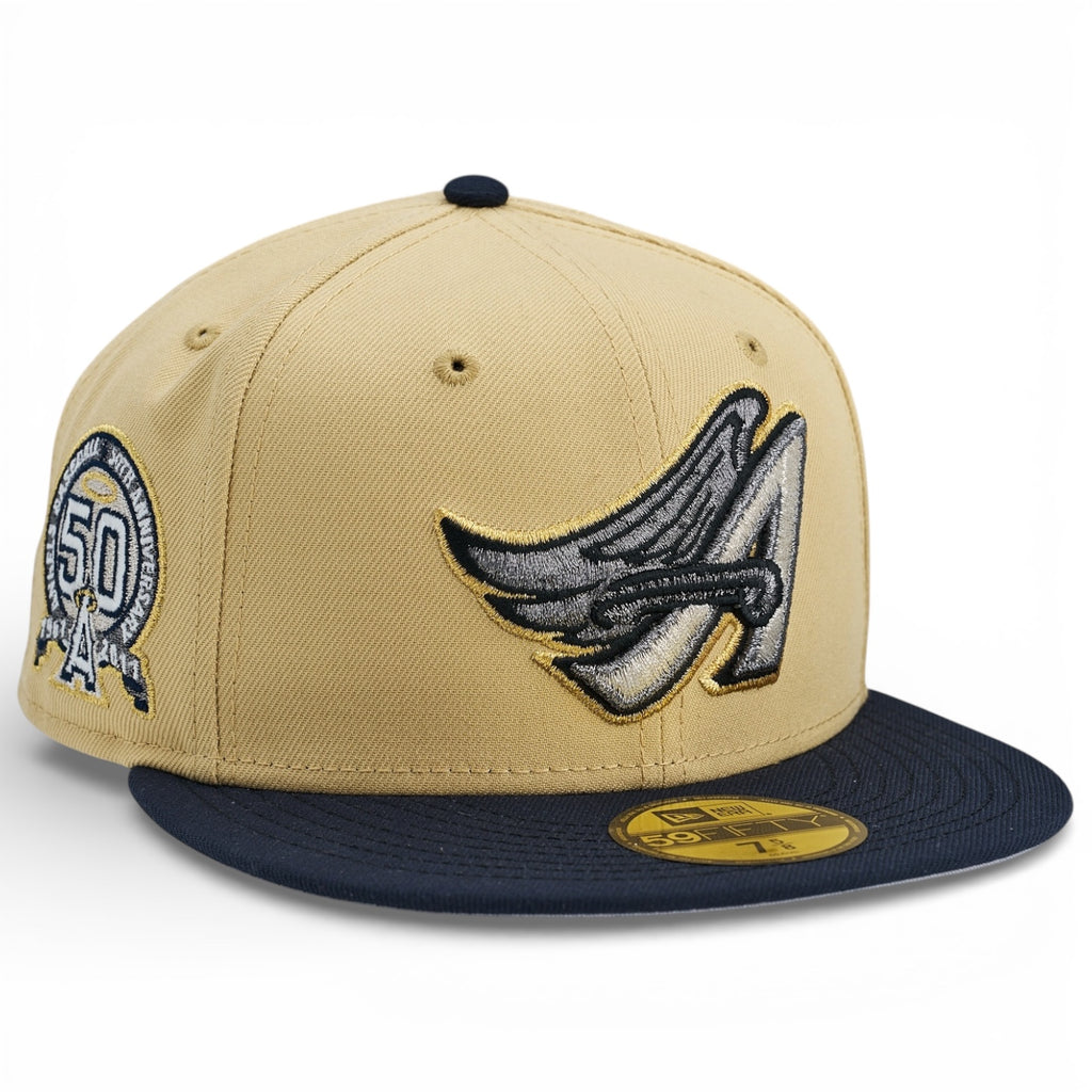 Anaheim Angels 🪽🙏 PREACHER’S WIFE 🙏🪽  New Era 59Fifty Fitted Hat - Vegas Gold / Black