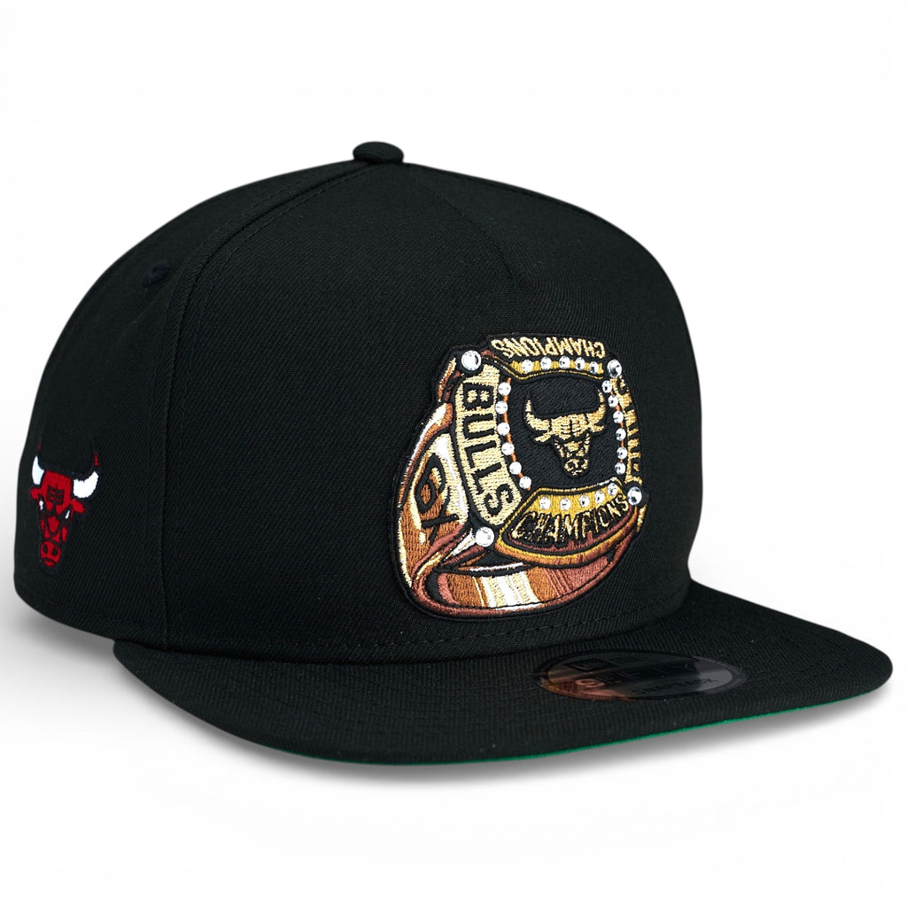 Chicago Bulls “Team Ring Collection” New Era 9Fifty A-Frame Snapback - Black