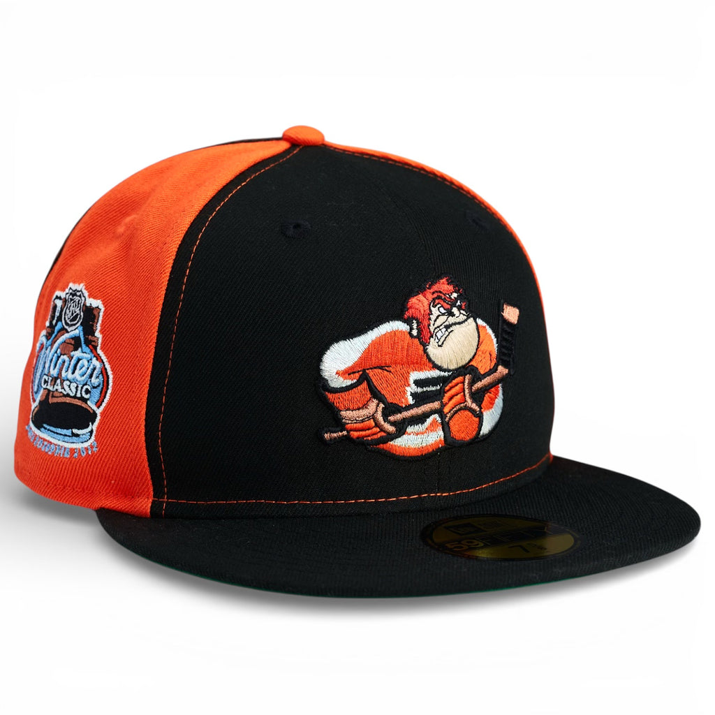 Philadelphia Flyers 💪 BROAD STREET BEASTS 💪 New Era 59Fifty Fitted Hat - Black & Orange / Black