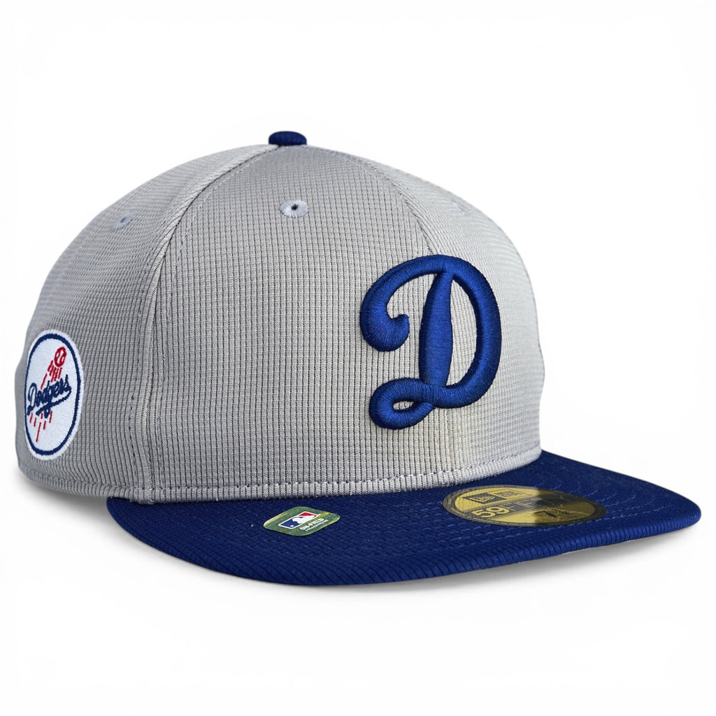 Los Angeles Dodgers New Era 2025 Batting Practice Authentic Collection 59FIFTY Fitted Hat - Grey / Royal