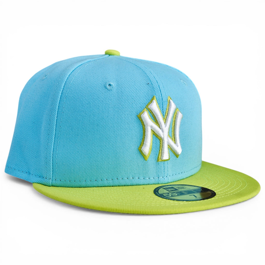 New York Yankees New Era 2T Color 59FIFTY Fitted Hat - Sky Blue / Neon Green