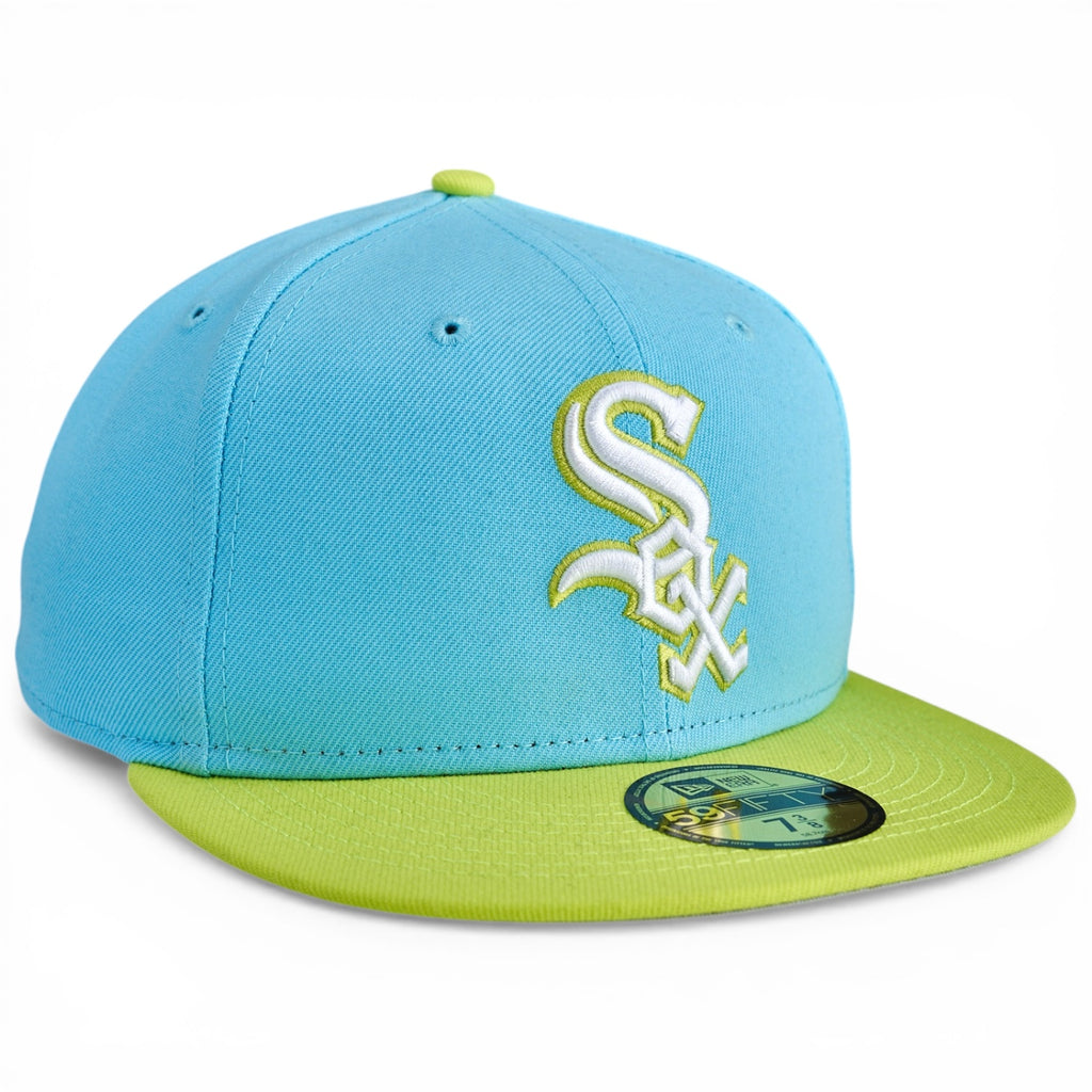 Chicago White Sox New Era 2T Color 59FIFTY Fitted Hat - Sky Blue / Neon Green