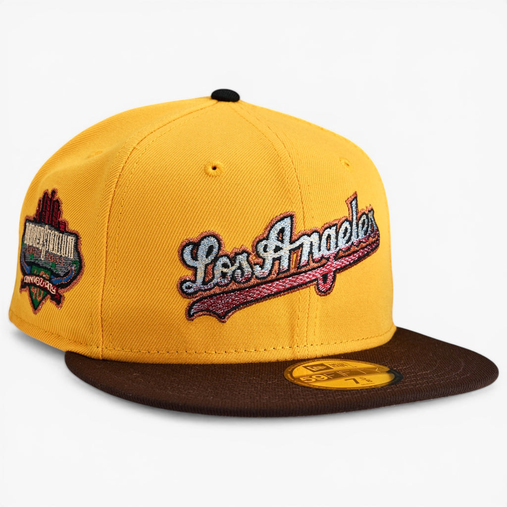 Los Angeles Dodgers 🏔️ THRILL HER PACK 🏔️ New Era 59Fifty Fitted Hat - A Gold / Walnut