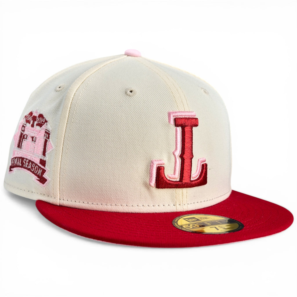Texas Rangers ❤️ SHY TEXAS ❤️ New Era 59Fifty Fitted Hat - Chrome White / Red