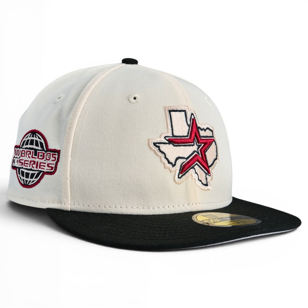 Houston Astros 🚲🧱 BRICKS & BIKES 🧱 🚲 New Era 59Fifty Fitted Hat - Chrome White / Black