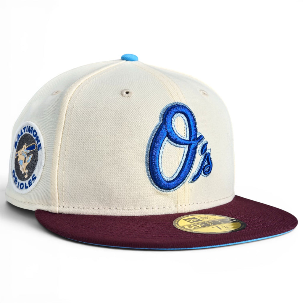 Baltimore Orioles ⚔️🔵 OBI O’S 🔵⚔️ “Beyond the Brim Collection” New Era 59Fifty Fitted hat - Chrome White / Maroon