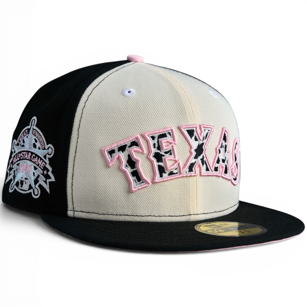 Texas Rangers 🤠🐄 CATTLE RANCH 3.0 🐄🤠 New Era 59Fifty Fitted Hat - Black / Chrome White / Black