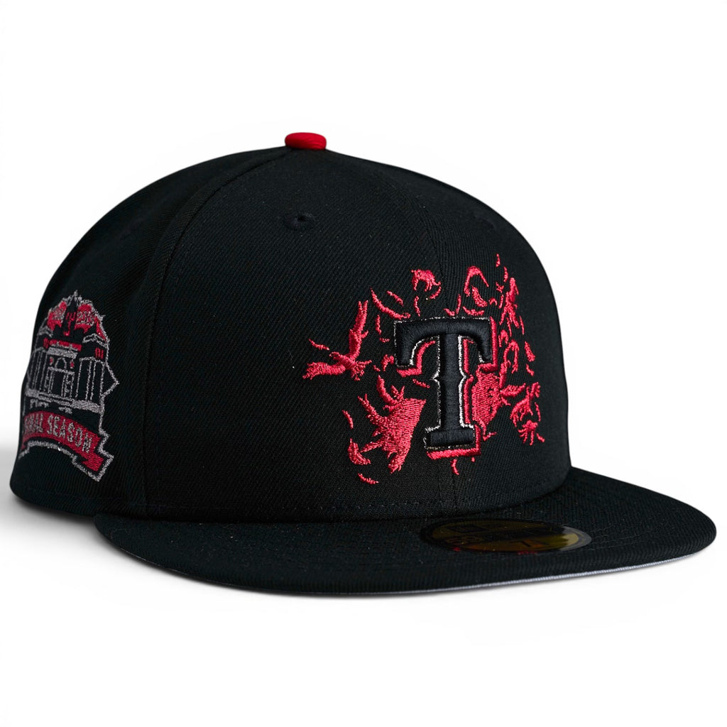 Texas Rangers 🦇 TERRY BATS 🦇 New Era 59Fifty Fitted Hat - Black