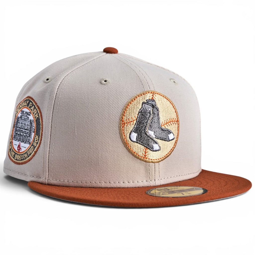 Boston Red Sox ⚪️🟠 BOSTON BB-8 🟠⚪️  “Beyond the Brim Collection” New Era 59Fifty Fitted hat - Stone / Rust Orange