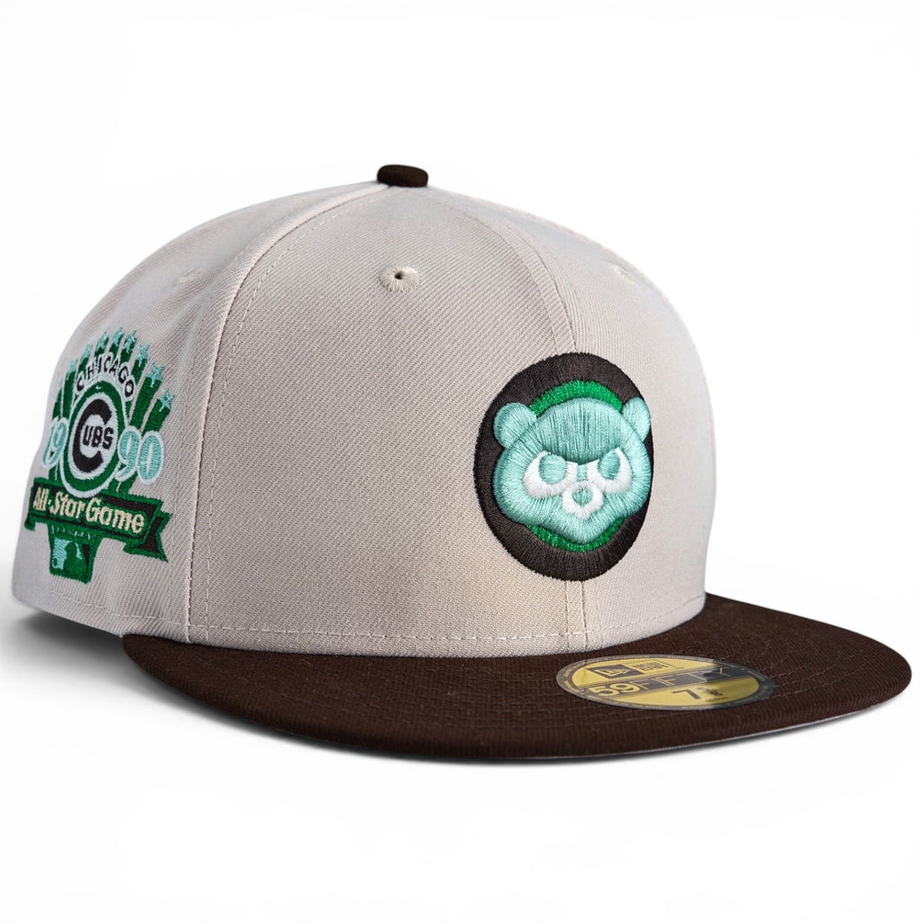 Chicago Cubs 🟢 GRAND MASTER 🟢 “Beyond the Brim Collection” New Era 59Fifty Fitted hat - Stone / Walnut