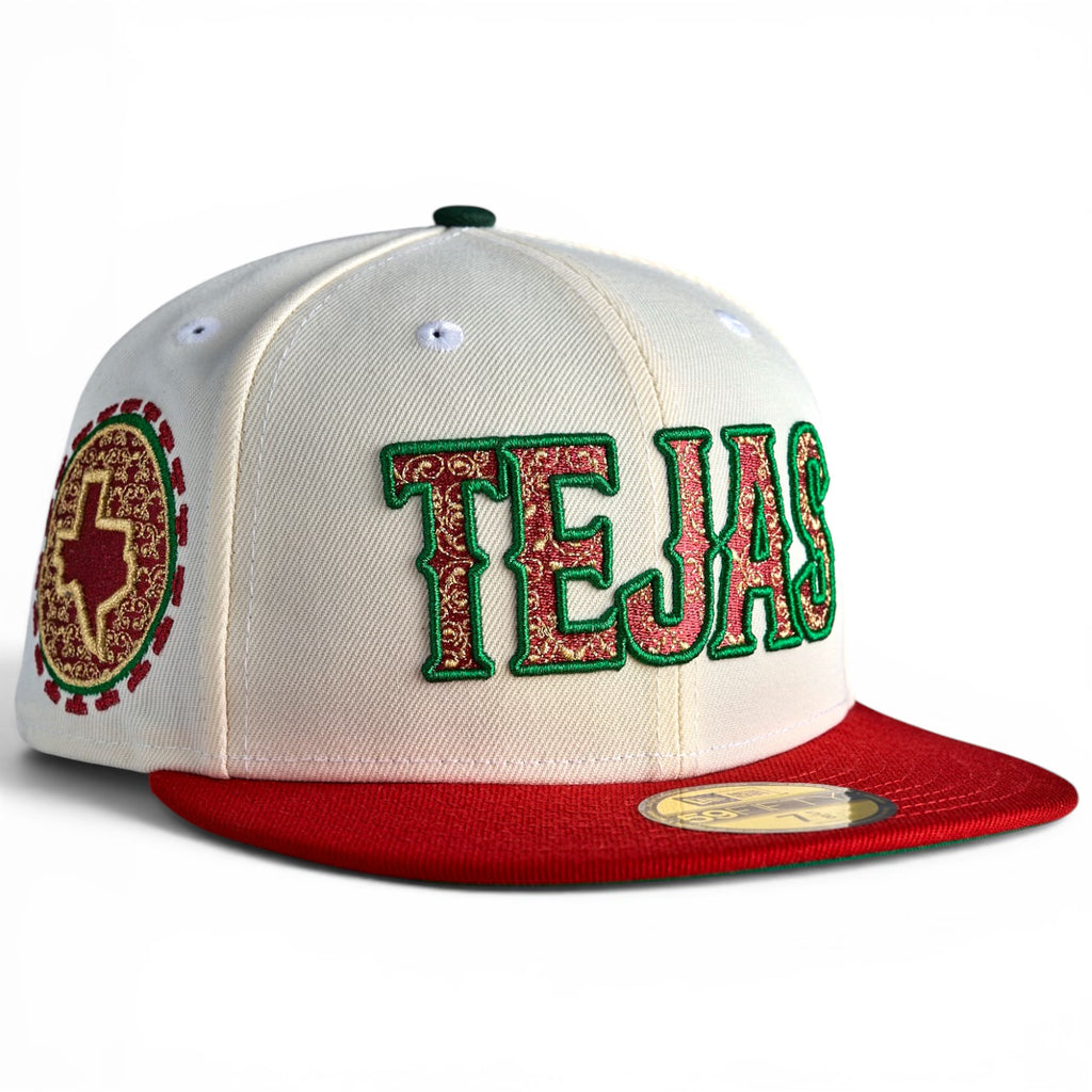 Texas Rangers 🇲🇽 Viva La Cultura 🇲🇽 New Era 59Fifty Fitted Hat - Chrome White / Red