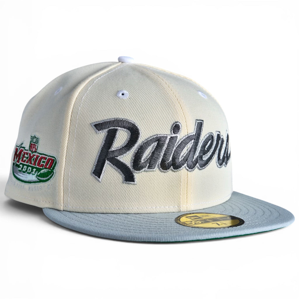 Las Vegas Raiders 🇲🇽 Viva La Cultura 🇲🇽 New Era 59Fifty Fitted Hat - Chrome White / Grey