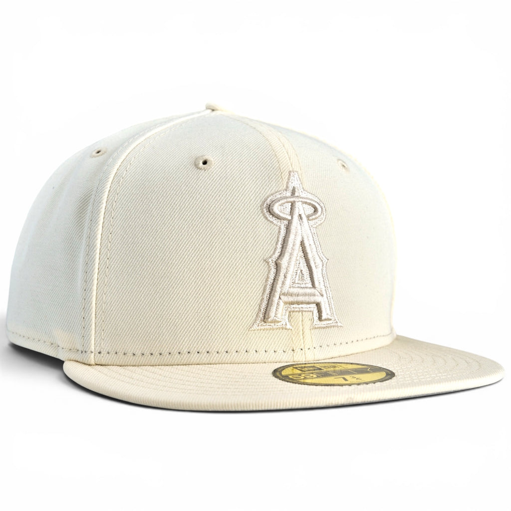 Los Angeles Angels Chrome White on Chrome White New Era 59Fifty Fitted Hat