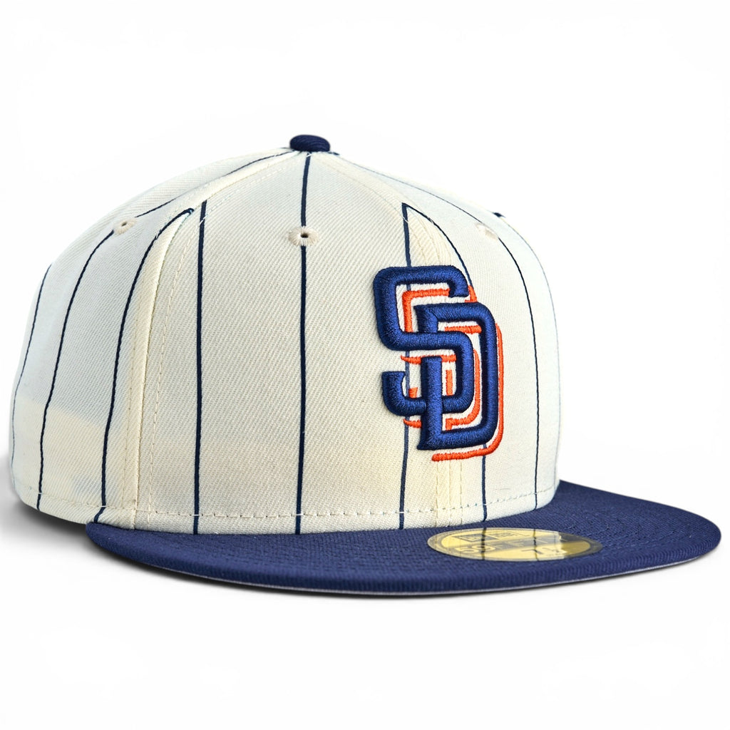 San Diego Padres Retro City Pinstripe New Era 59Fifty Fitted Hat - Cream / Navy
