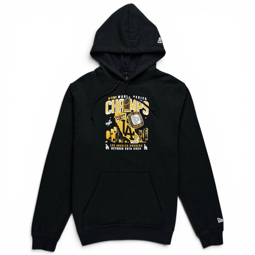 Los Angeles Dodgers 2024 World Series Champions New Era Hoodie Pullover Sweater - Black