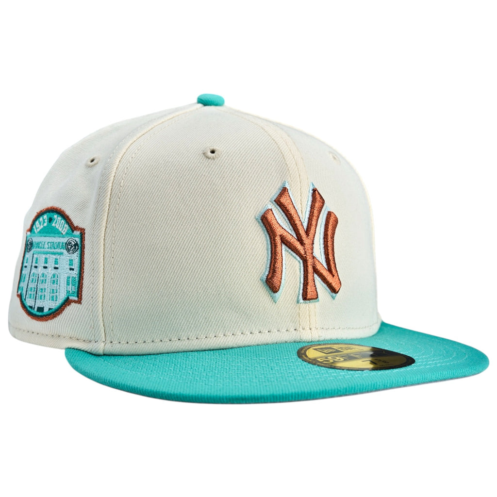 New York Yankees City Icon New Era 59FIFTY Fitted Hat - Chrome White / Mint Green