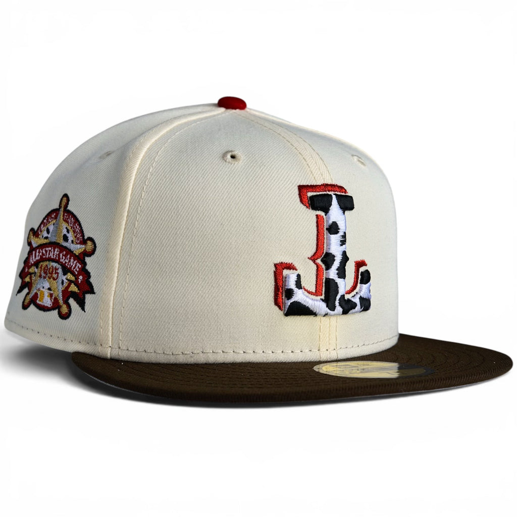 Texas Rangers 🤠 BEST FRIENDS 2.0 👨‍🚀 [COWGIRL] New Era 59Fifty Fitted Hat - Chrome White / Walnut