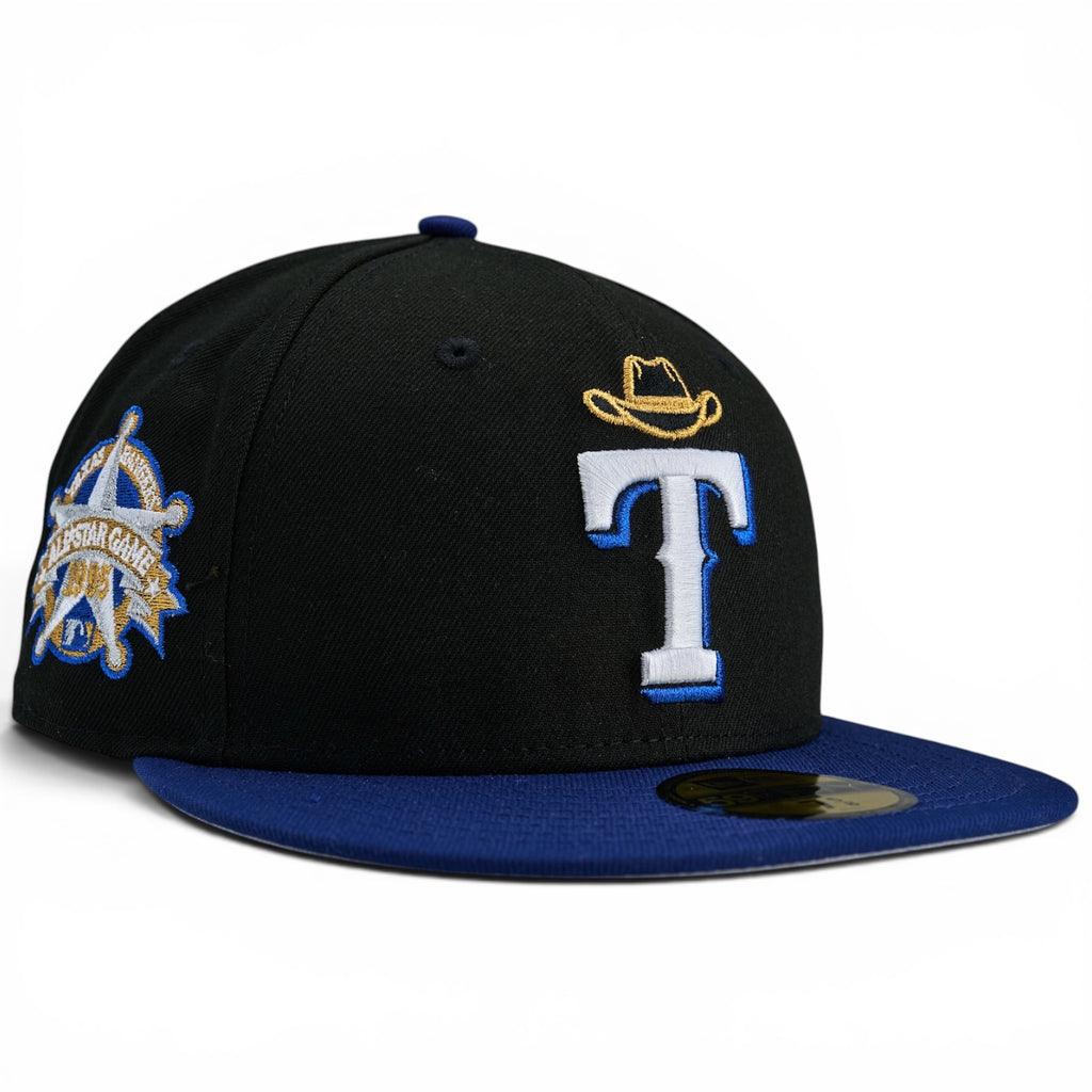 Texas Rangers 🤠 WALKER 🤠 New Era 59Fifty Fitted Hat - Black / Royal