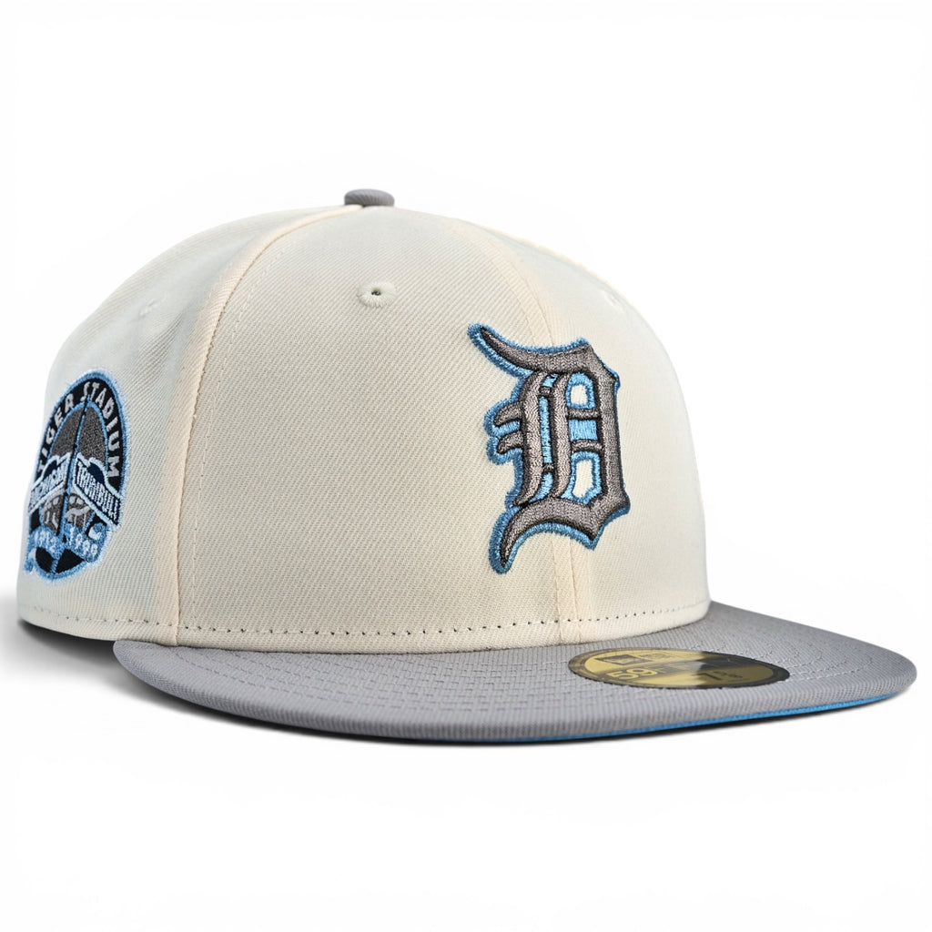 Detroit Tigers 💎 CD ICE 💎 New Era 59Fifty Fitted Hat - Chrome White / Grey