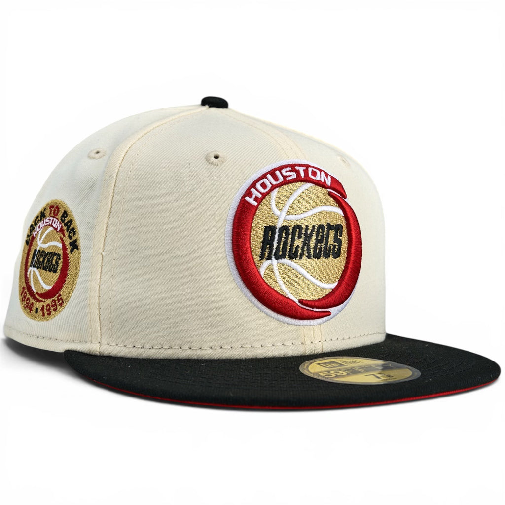 Houston Rockets 🏆 BACK 2 BACK 🏆 New Era 59Fifty Fitted Hat - Chrome White / Black