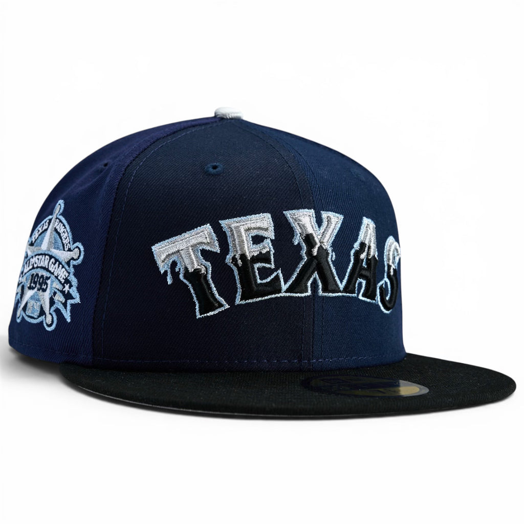 Texas Rangers “BIG X DRIP” Texas Takeover New Era 59Fifty Fitted Hat - Sneaky Blue Pinwheel / Black