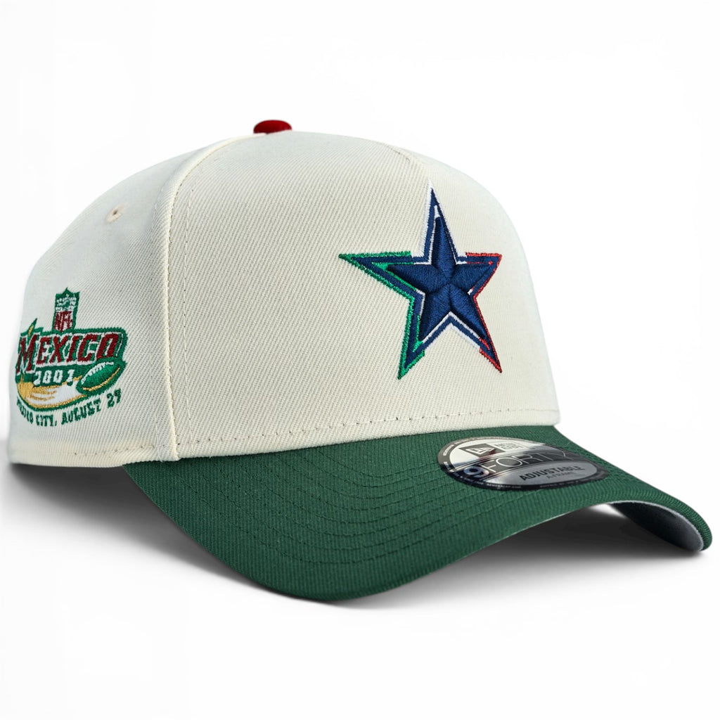 Dallas Cowboys “ MEXICO PRIDE ” New Era 9Forty A Frame Snapback - Chrome White / Cilantro Green