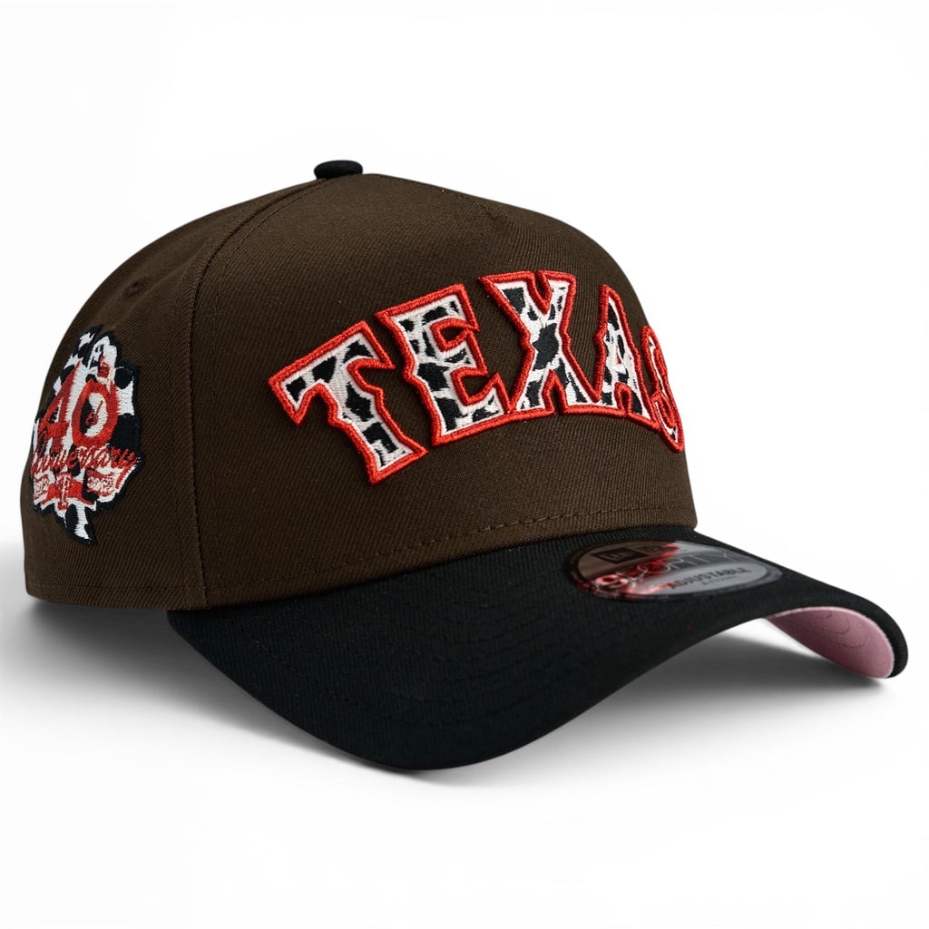 Texas Rangers “CATTLE RANCH” New Era 9Forty A Frame Snapback - Walnut / Black