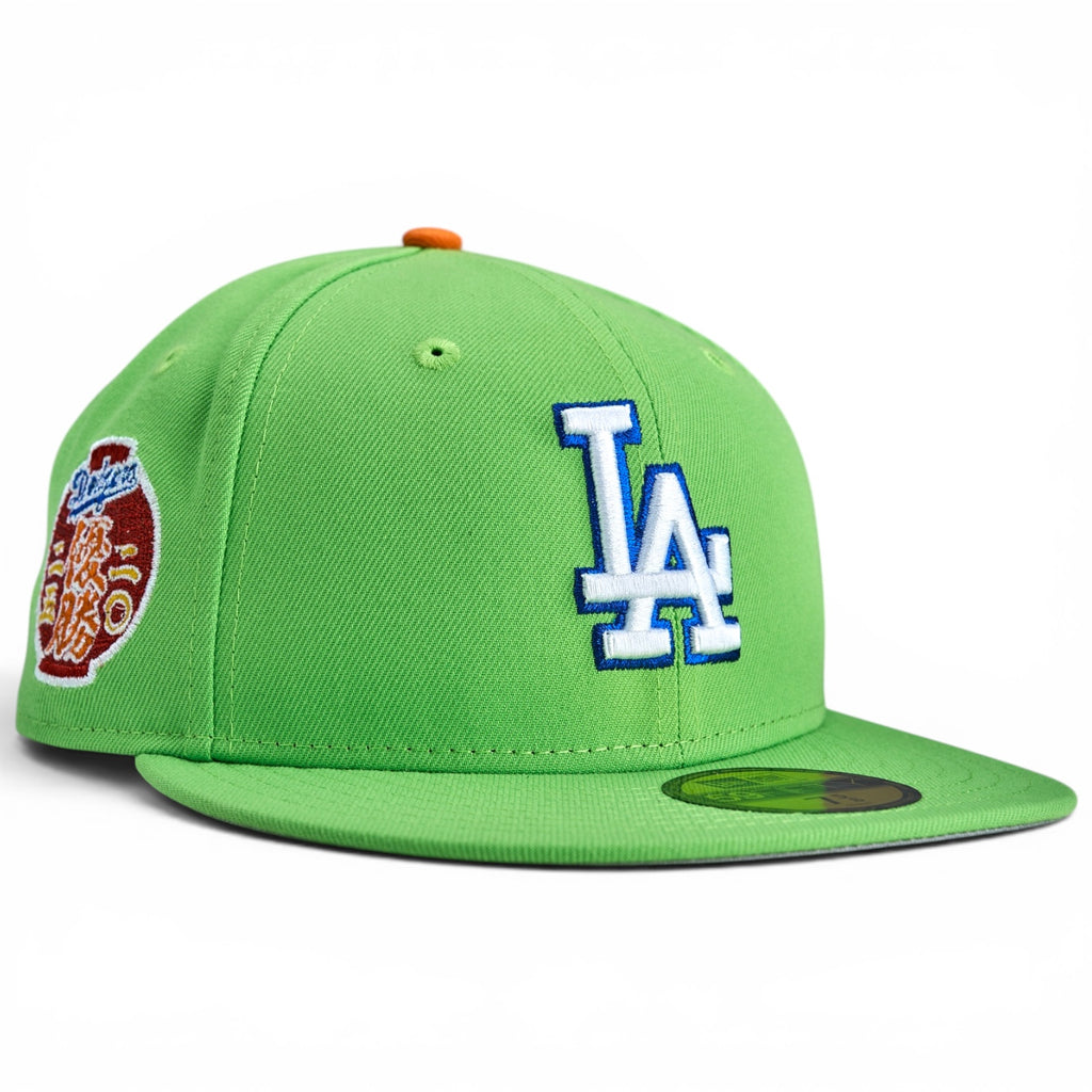 Los Angeles Dodgers 🦖🥚 YOSHIYAMA 🥚🦖 New Era 59Fifty Fitted hat - Lime Green