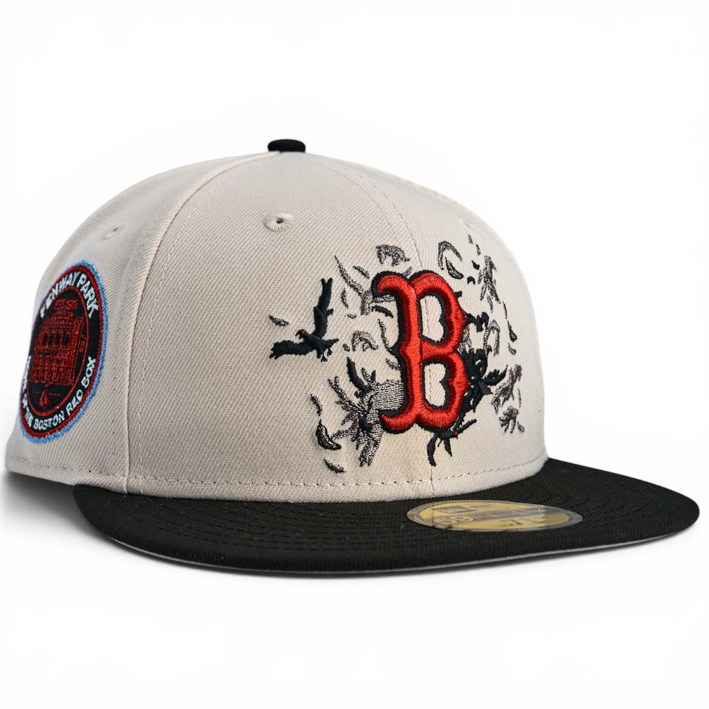 Boston Red Sox Era 59Fifty Fitted Hat - Stone / Black