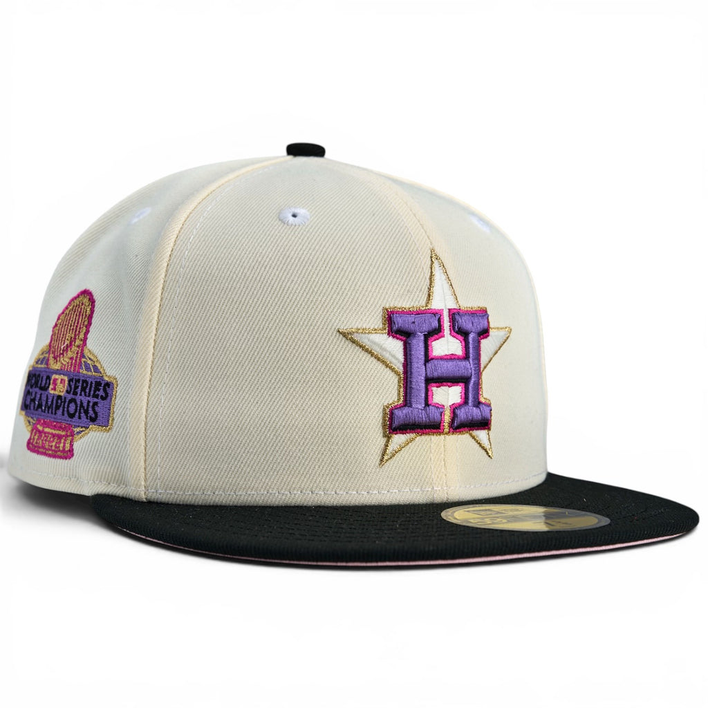 Houston Astros “GOLDEN HUNTRESS” New Era 59FIfity Fitted Hat - Chrome White / Black