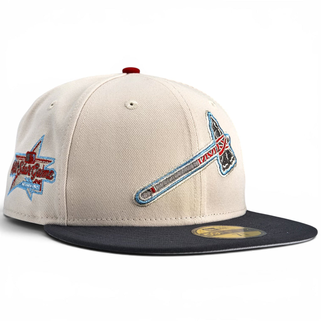 Atlanta Braves 🪓 KRATOS 🪓 New Era 59Fifty Fitted Hat - Stone / Graphite