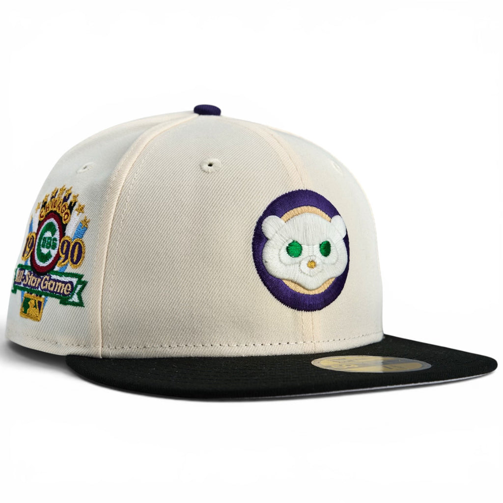 Chicago Cubs 🏺👁️ GYOKKO 👁️🏺 New Era 59Fifty Fitted Hat - Chrome White / Black