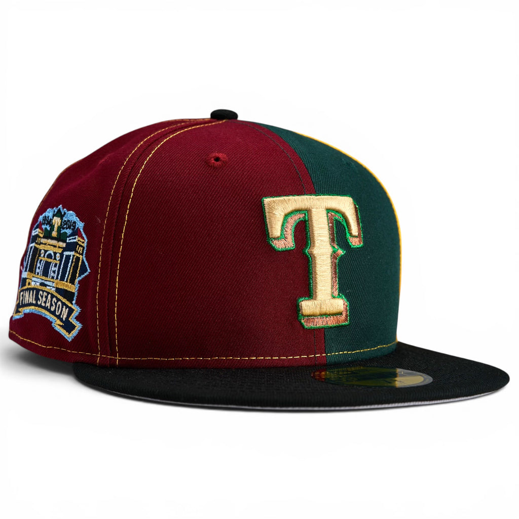 Texas Rangers 🗡️ GIYU TOMIOKA 🗡️ New Era 59Fifty Fitted hat - Maroon , Dark Green, A Gold / Black