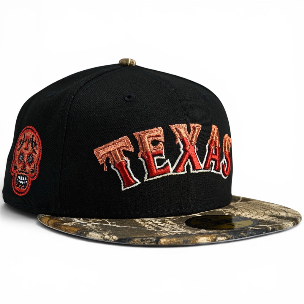 Texas Rangers “TEXVS CHVIN” New Era 59Fifty Fitted Hat - Black / Real Tree