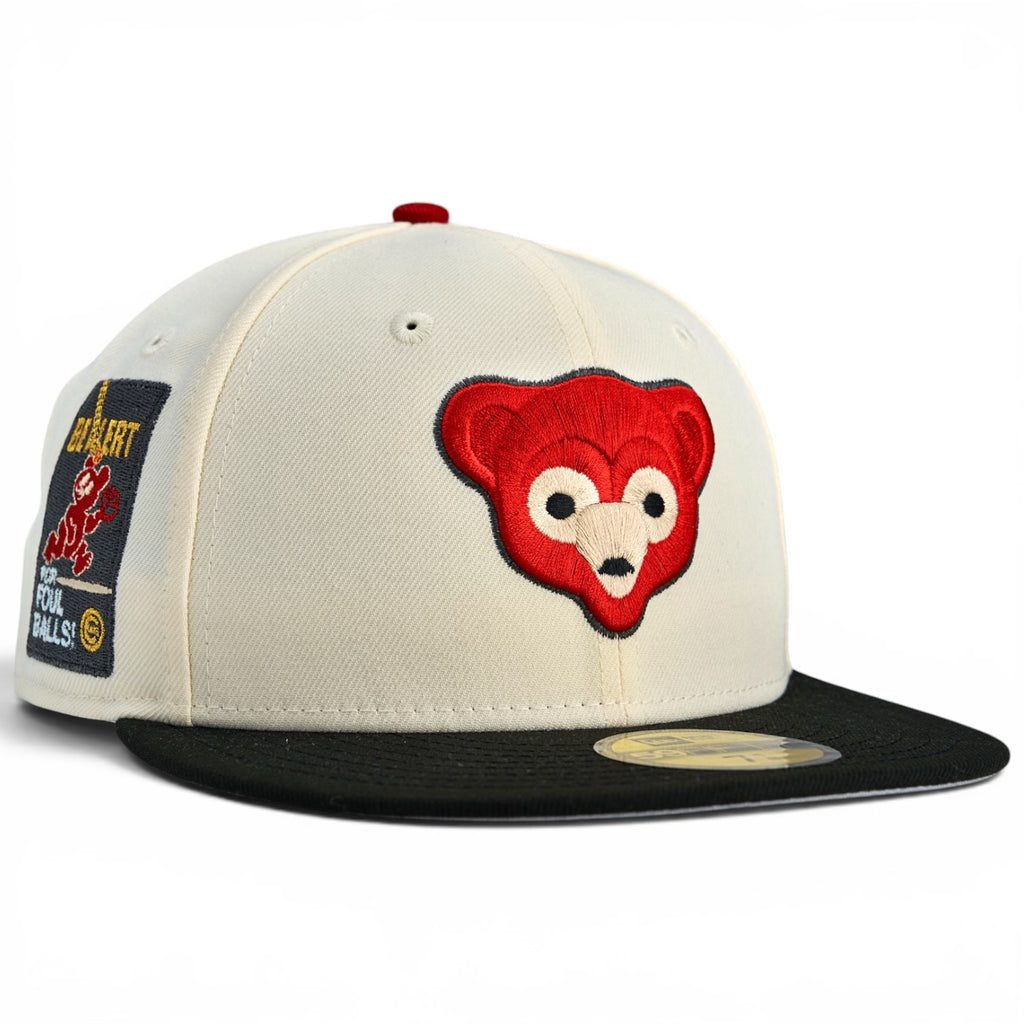 Chicago Cubs 🐂 BENNY 🐂 New Era 59Fifty Fitted Hat - Chrome White / Black