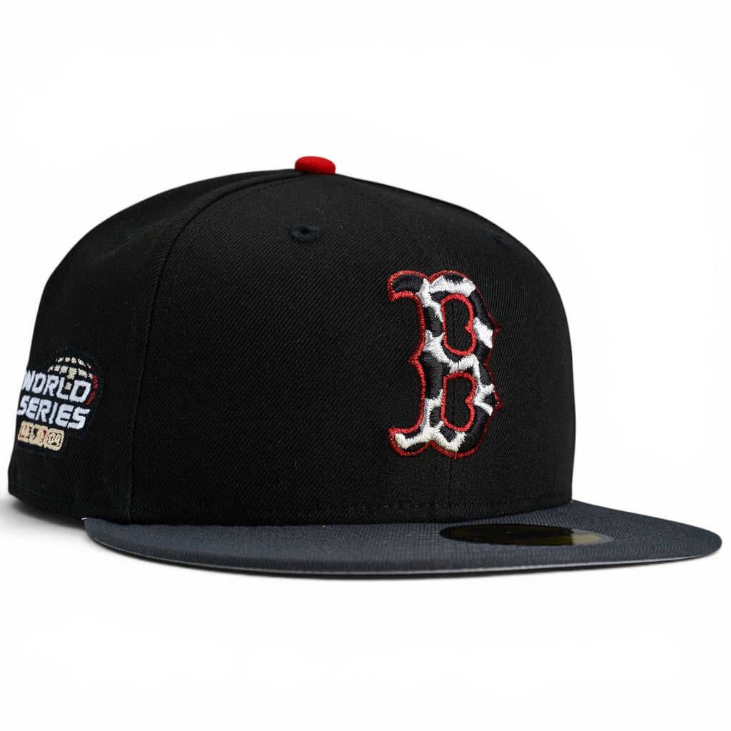 Boston Red Sox 🐘 BLACK CEMENT 🐘 New Era 59Fifty Fitted Hat - Black / Graphite