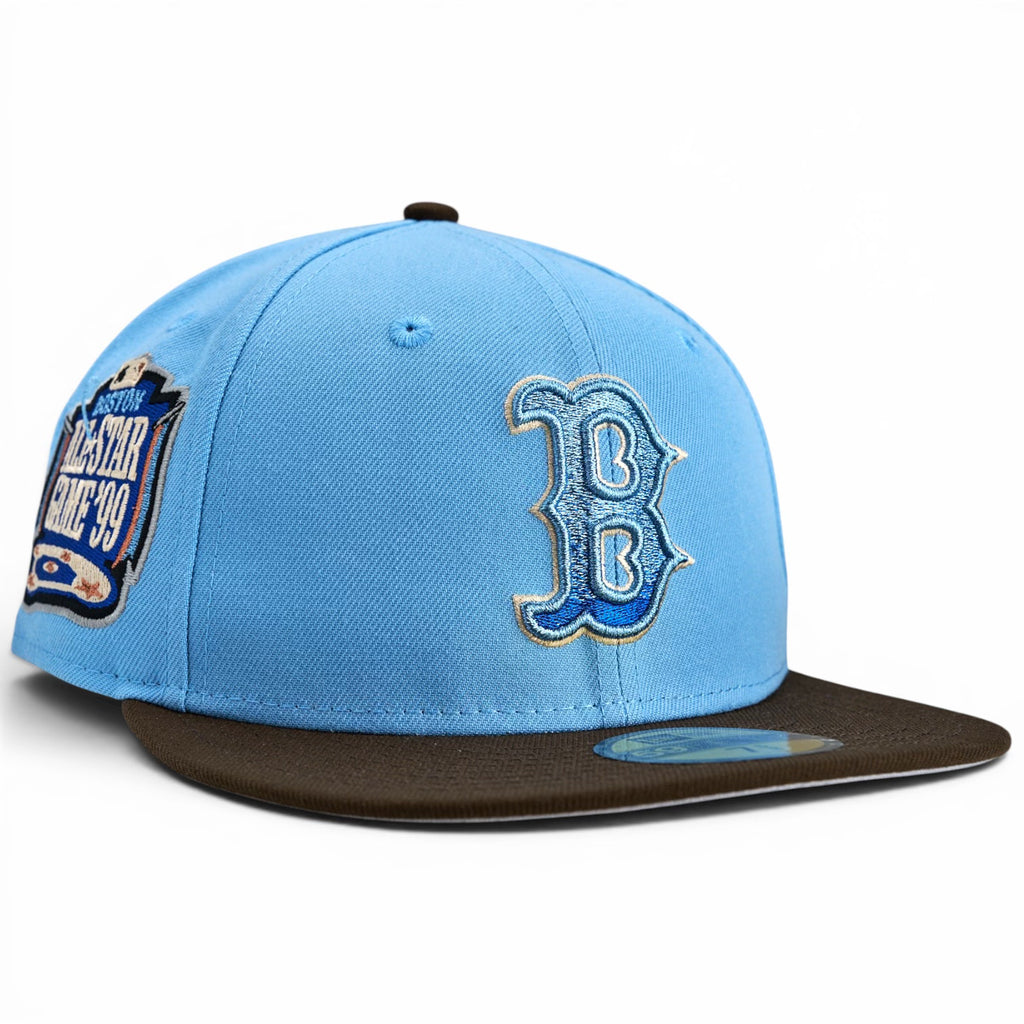 Boston Red Sox 💦 HYDROPUMP 💦 New Era 59Fifty Fitted Hat - Sky Blue / Walnut