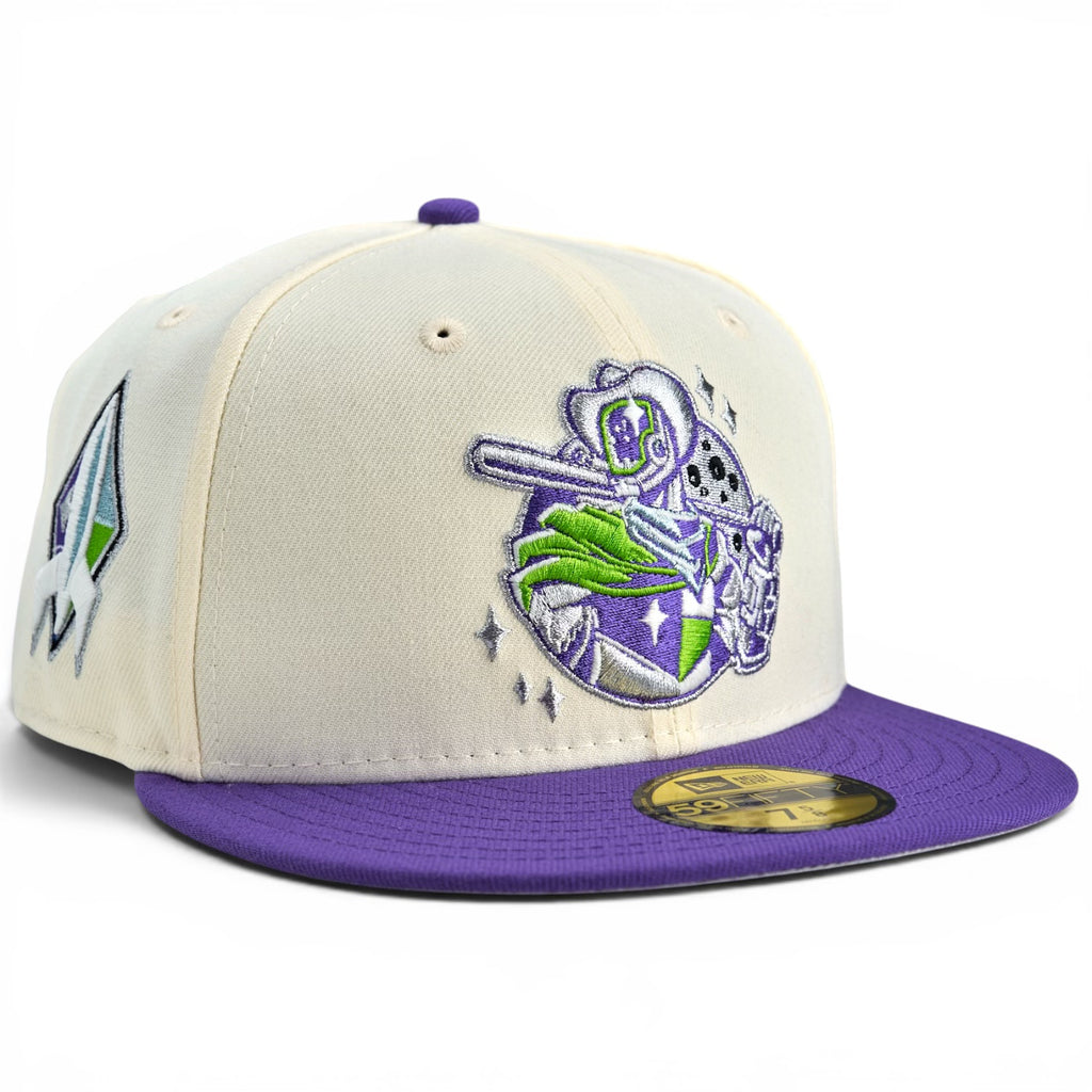 Sugar Land Space Cowboys 🚀 STAR COMMAND 👨‍🚀 New Era 59Fifty Fitted Hat - Chrome White / Purple