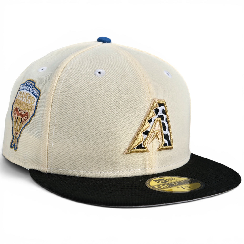 Arizona Diamondbacks 🐄 AMARGOS 🐄 New Era 59Fifty Fitted Hat - Chrome White / Black