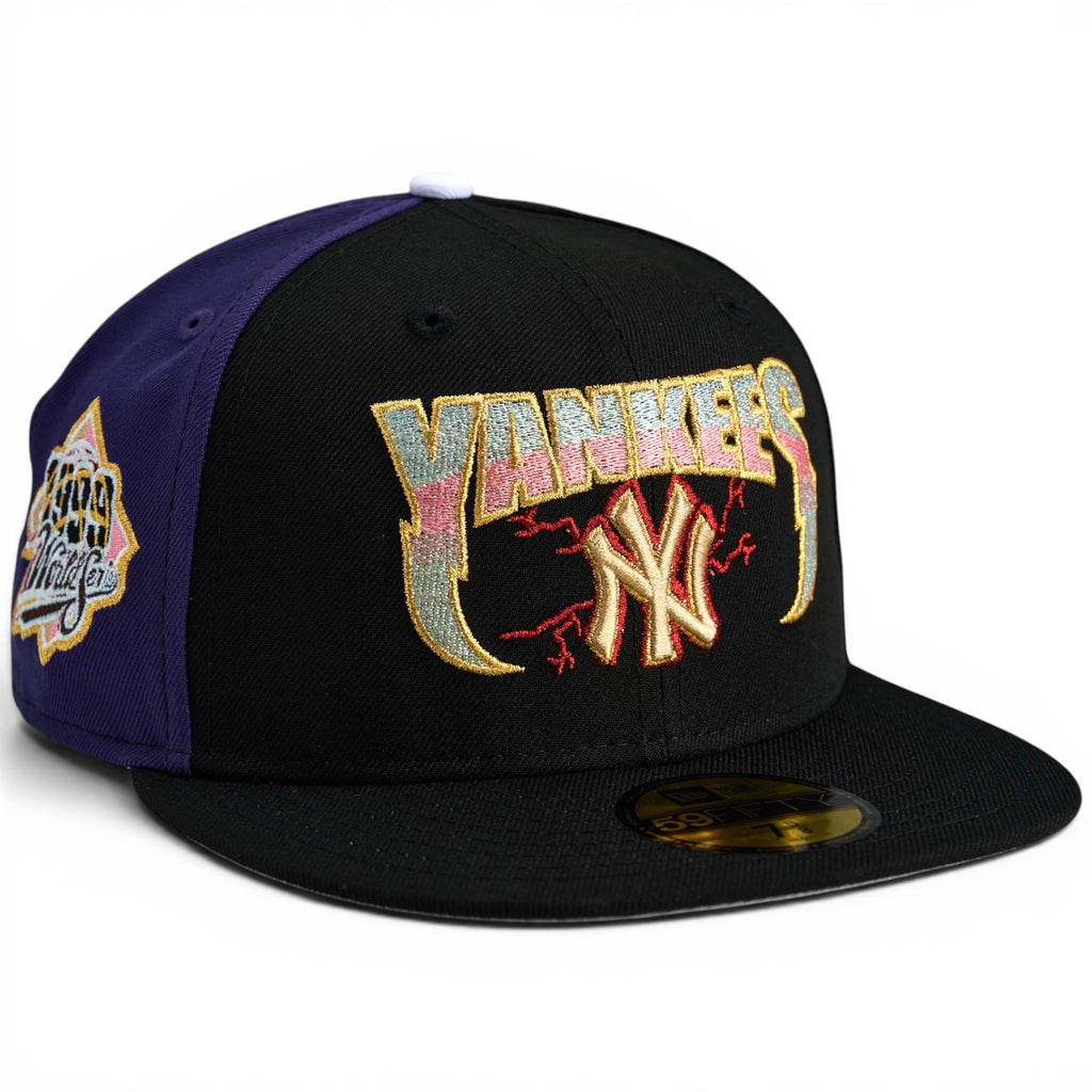 New York Yankees "VIVI & NICO" New Era 59Fifty Fitted Hat - Black & Purple / Black