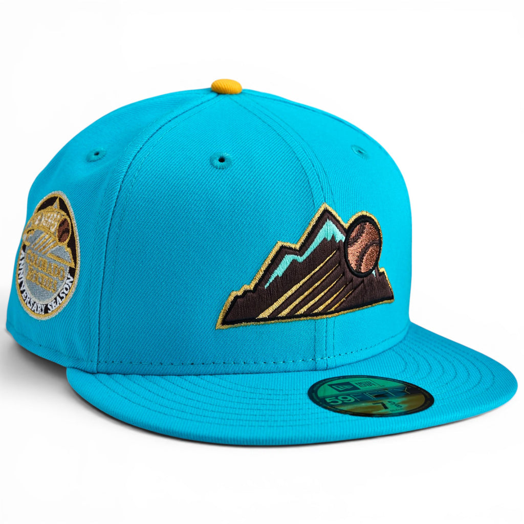 Colorado Rockies “MILE HIGH MELO” New Era 59Fifty Fitted Hat - Aqua
