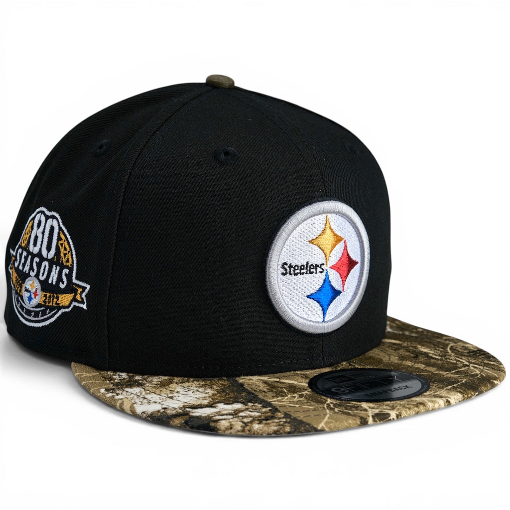 Pittsburgh Steelers New Era 9Fifty Snapback - Black / Real Tree