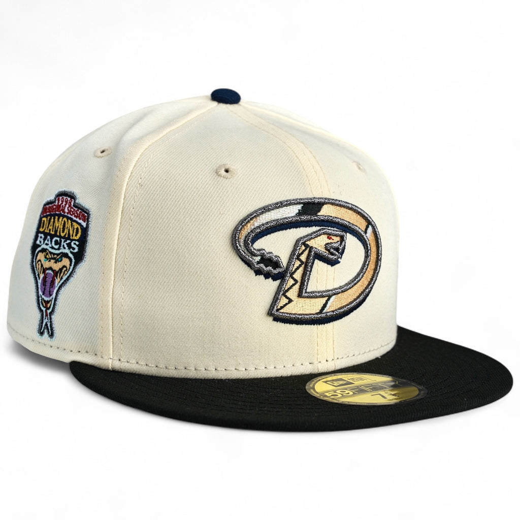 Arizona Diamondbacks 🐍 OBANAI 🐍 New Era 59Fifty Fitted Hat - Chrome White / Black