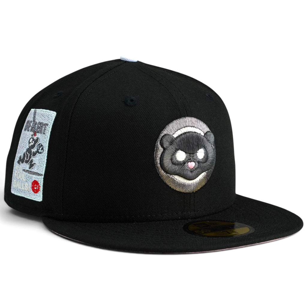 Chicago Cubs 🖤 BLACK SYMBIOTE 👅 New Era 59Fifity Fitted Hat - Black