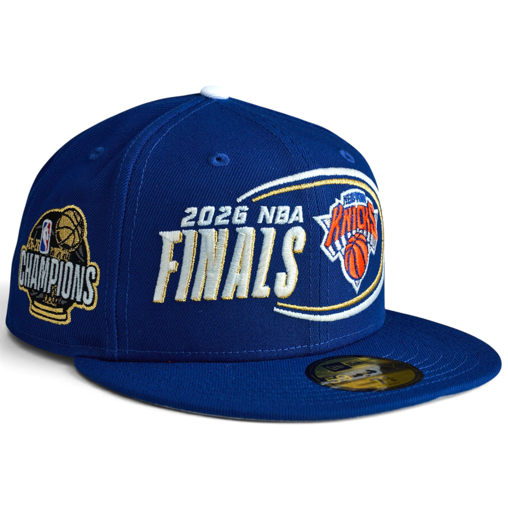 New York Knicks 🏆 2026 ECF CHAMPS LOCKERROOM FITTED 🏆 New Era 59Fifty Fitted Hat - Blue