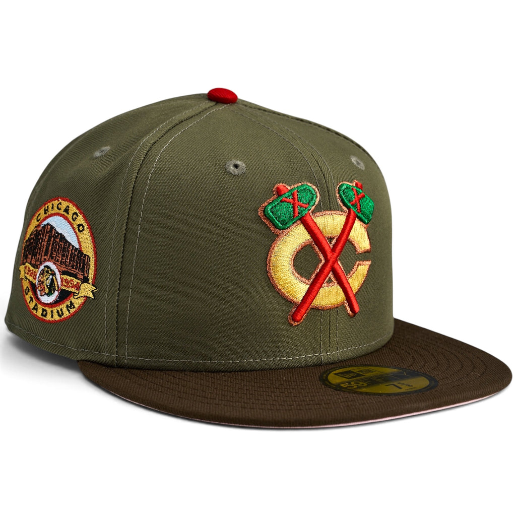 Chicago Blackhawks "EL CACIQUE 2.0" 🇵🇷 EL RITMO DE ISLA 🇵🇷  New Era 59Fifty Fitted Hat - Olive / Walnut