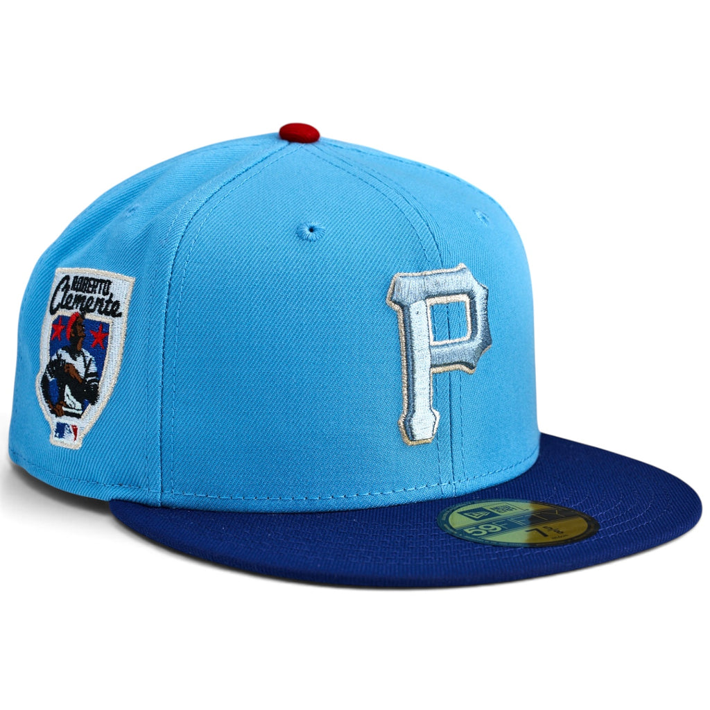 Pittsburgh Pirates "THE GREAT ONE" 🇵🇷 EL RITMO DE ISLA 🇵🇷 New Era 59Fifty Fitted Hat - Sky Blue / Royal