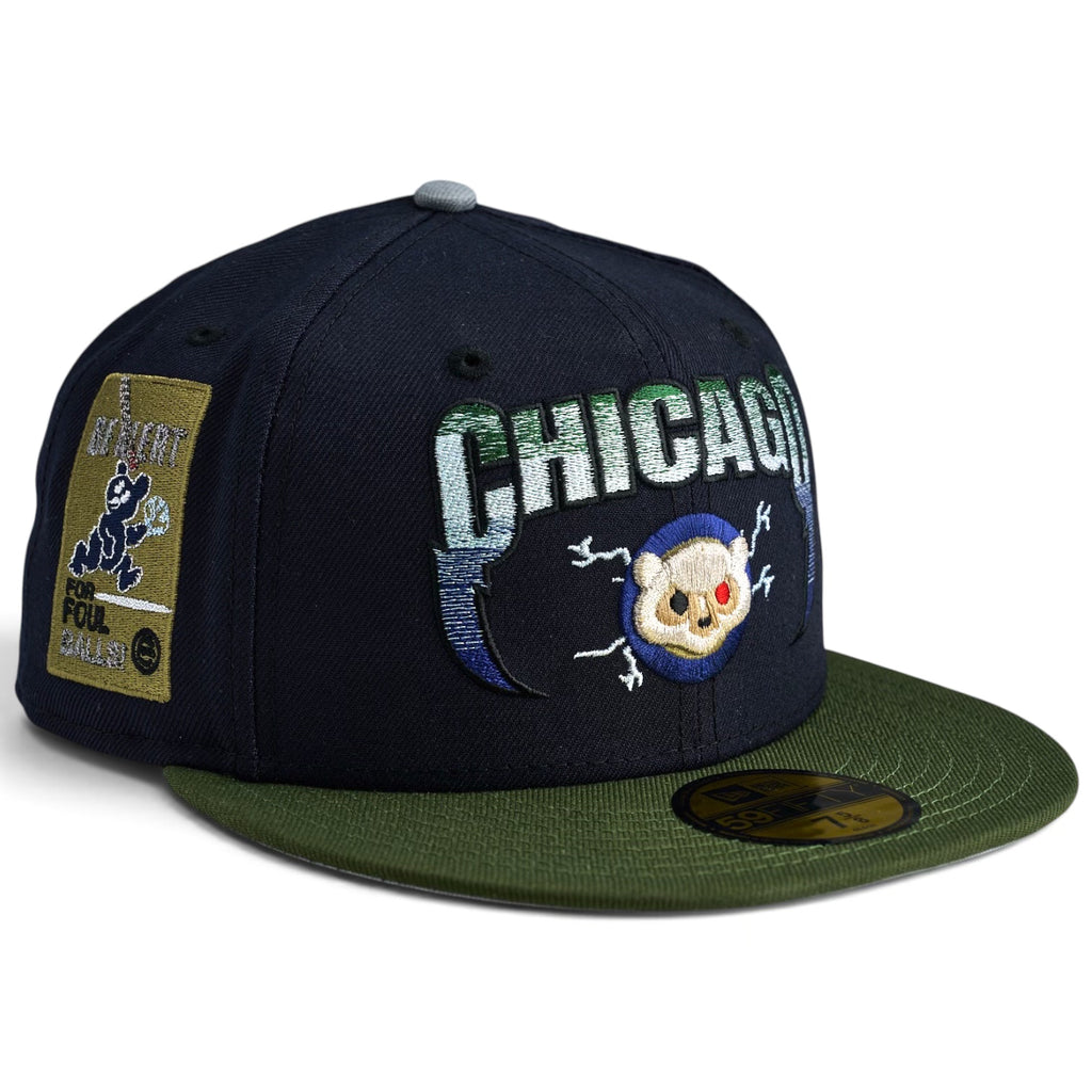 Chicago Cubs ⚔️ KAKASHI ⚔️ New Era 59Fifity Fitted Hat - Navy / Olive
