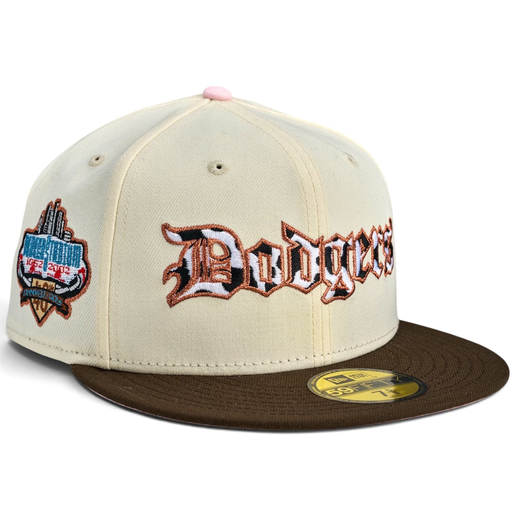 Los Angeles Dodgers “NEOPOLITAN” New Era 59Fifty Fitted Hat - Chrome White / Walnut